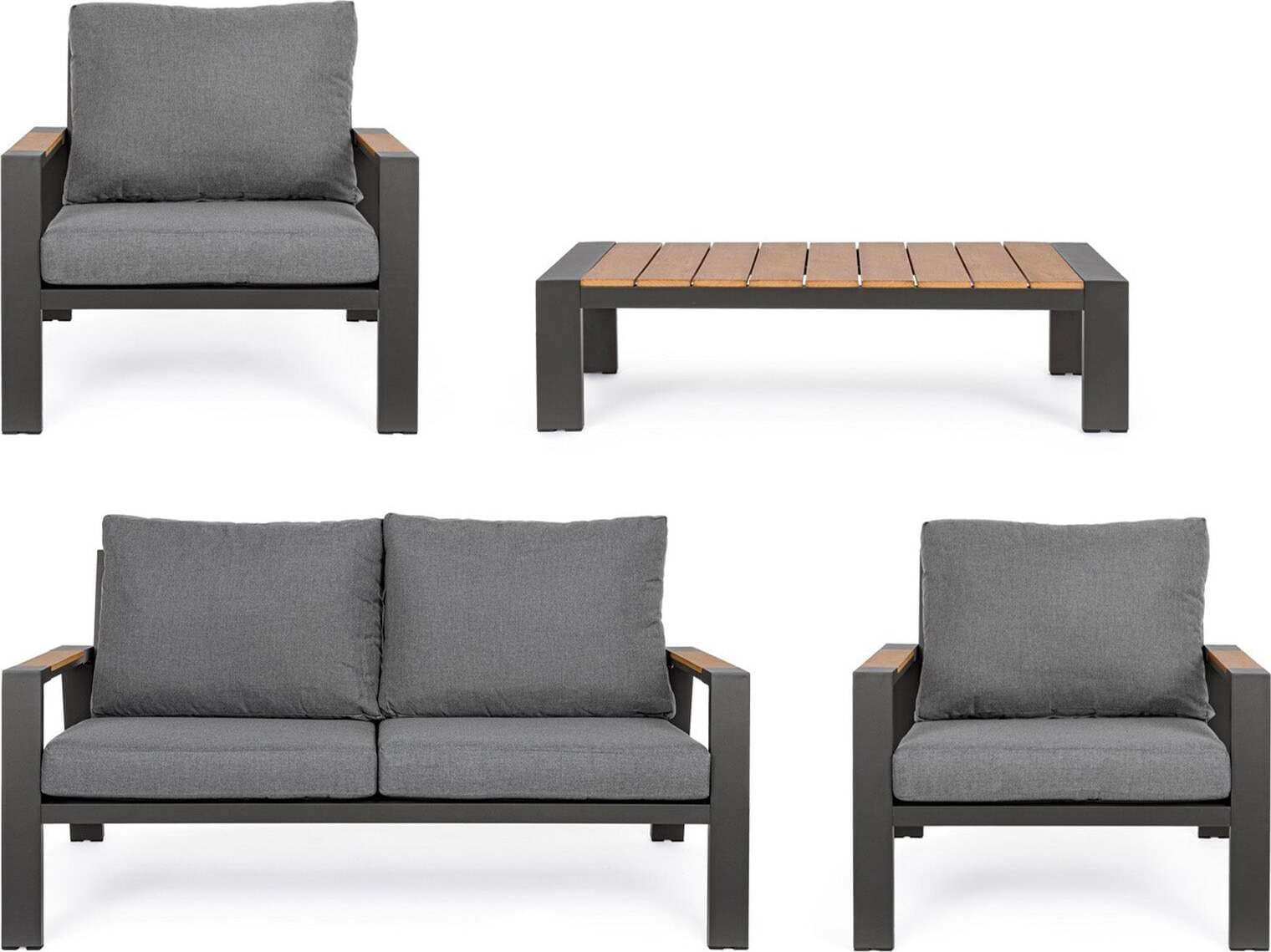 Salottino moderno ''Einar'' in alluminio e polywood da giardino e veranda Giardino e giardinaggio/Arredamento da giardino e accessori/Set di mobili Decor Space - Altamura, Commerciovirtuoso.it