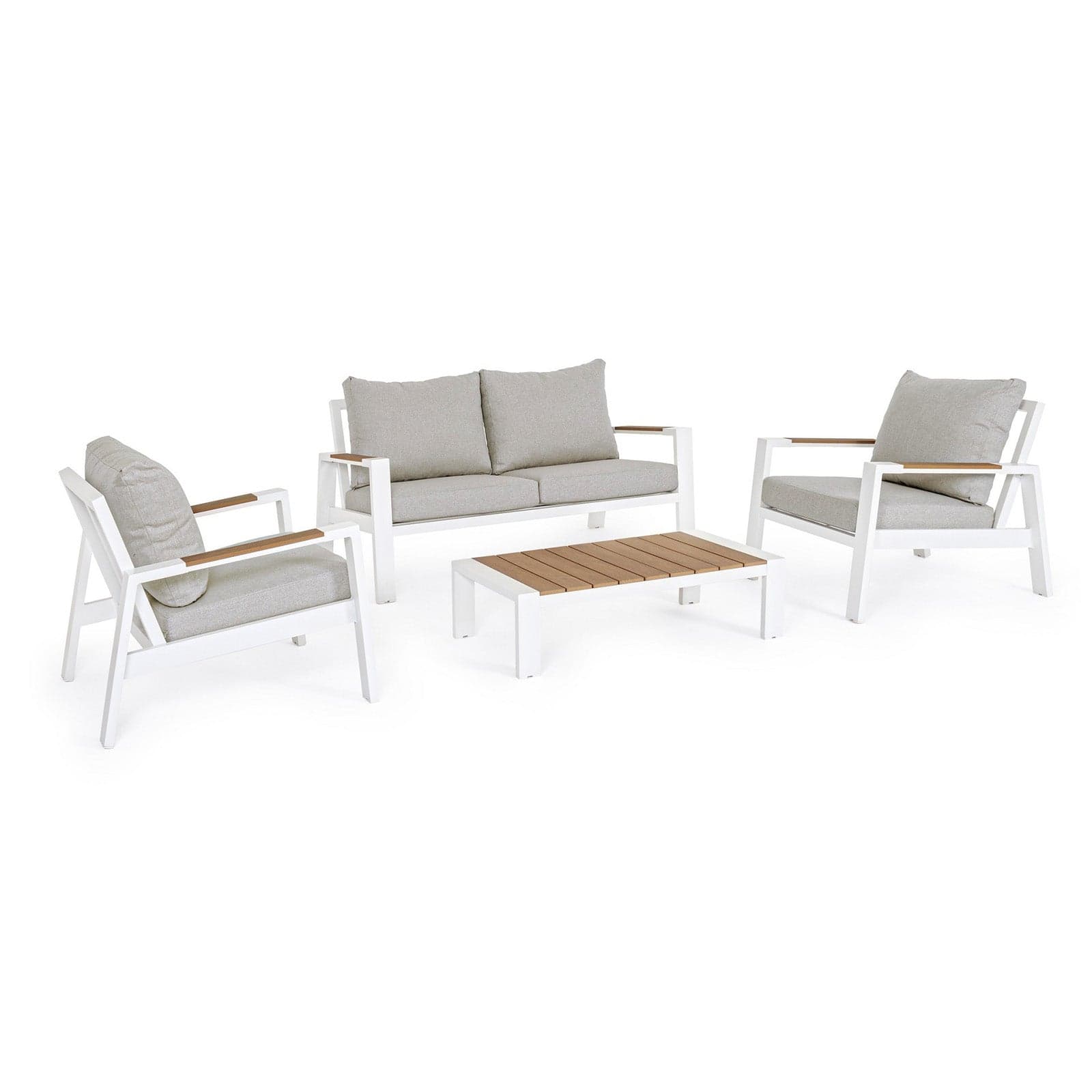 Salottino moderno ''Einar'' in alluminio e polywood da giardino e veranda Giardino e giardinaggio/Arredamento da giardino e accessori/Set di mobili Decor Space - Altamura, Commerciovirtuoso.it