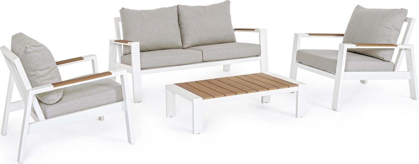 Salottino moderno ''Einar'' in alluminio e polywood da giardino e veranda Giardino e giardinaggio/Arredamento da giardino e accessori/Set di mobili Decor Space - Altamura, Commerciovirtuoso.it