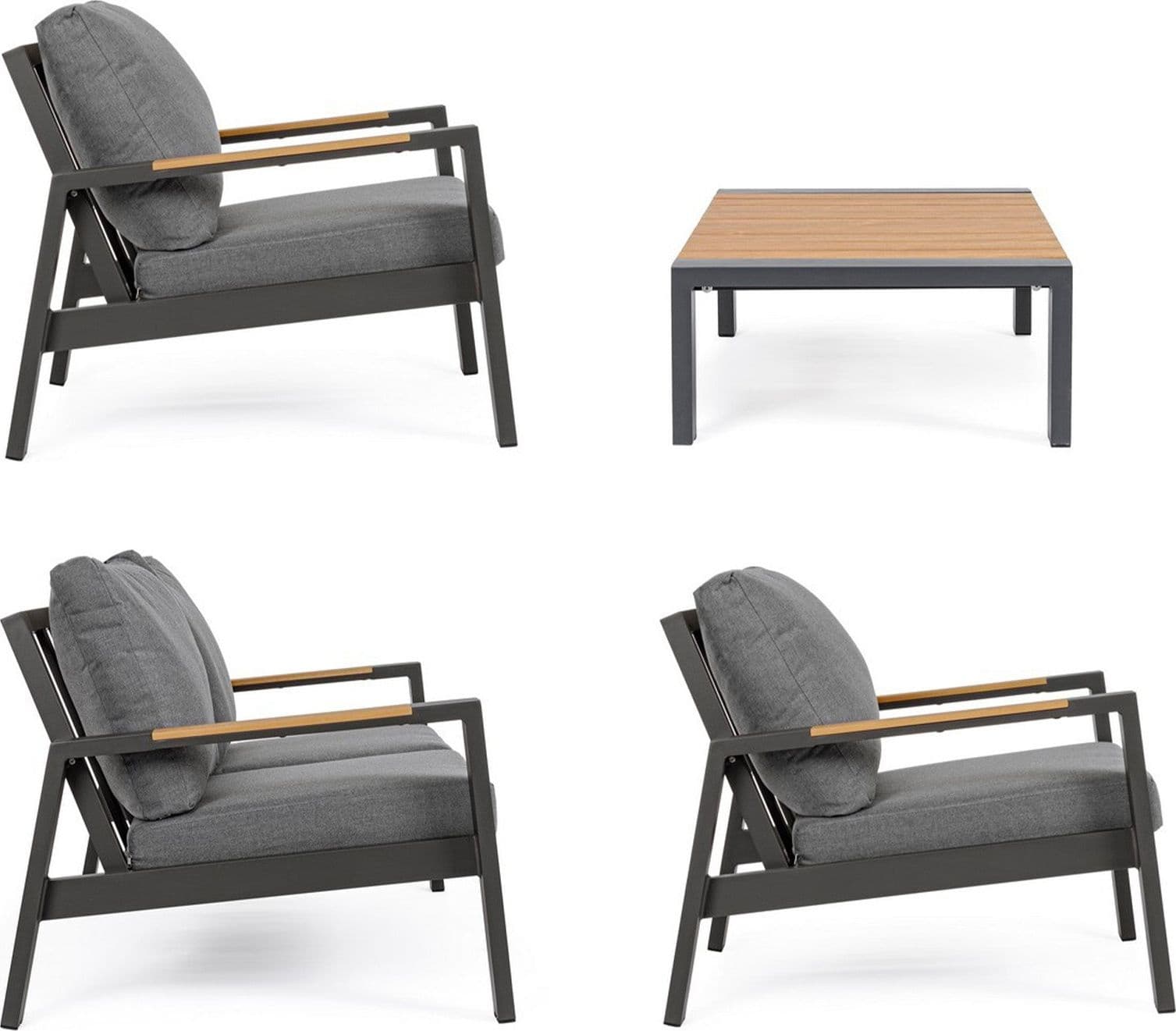 Salottino moderno "Einar" in alluminio e polywood da giardino e veranda - 21