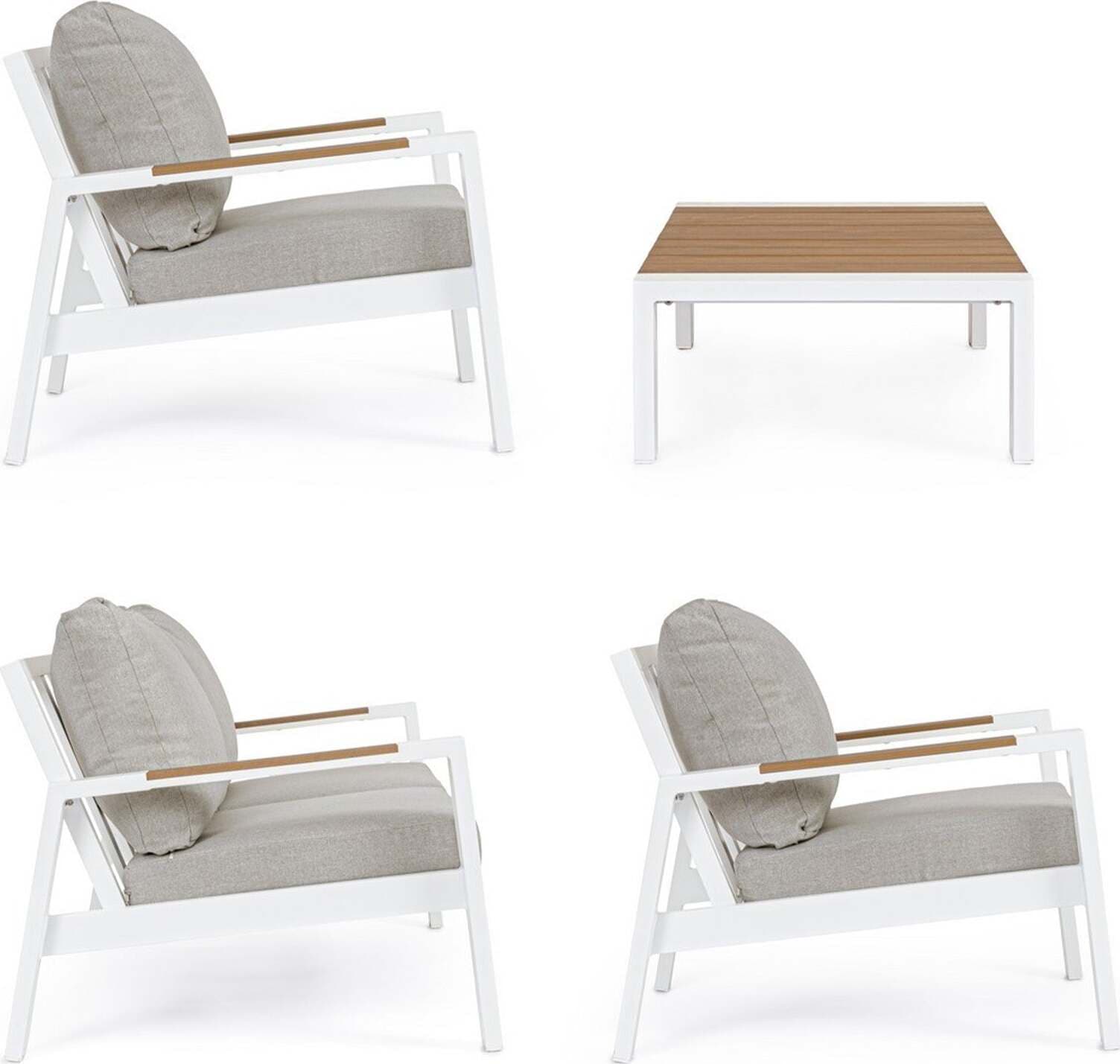 Salottino moderno ''Einar'' in alluminio e polywood da giardino e veranda Giardino e giardinaggio/Arredamento da giardino e accessori/Set di mobili Decor Space - Altamura, Commerciovirtuoso.it