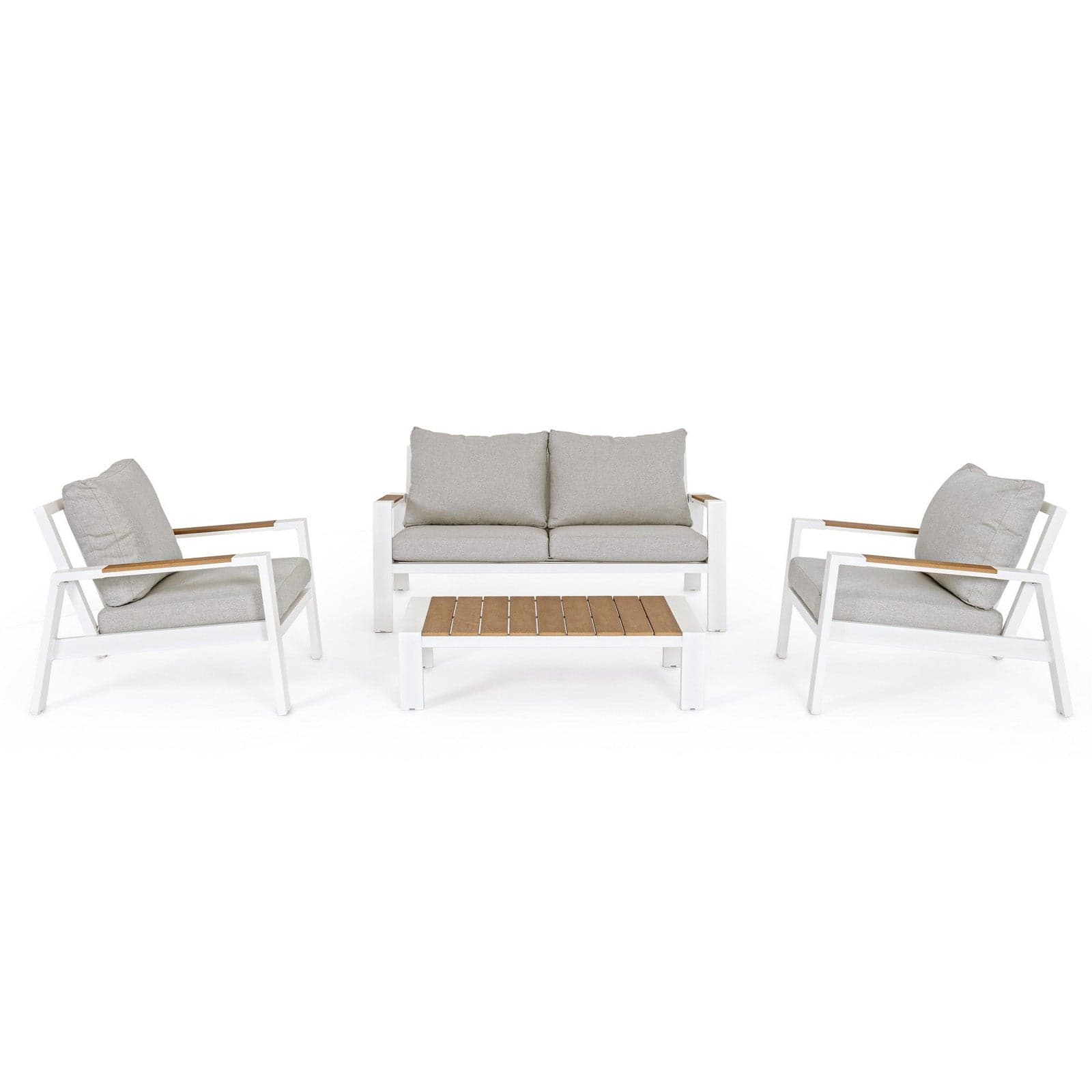 Salottino moderno ''Einar'' in alluminio e polywood da giardino e veranda Giardino e giardinaggio/Arredamento da giardino e accessori/Set di mobili Decor Space - Altamura, Commerciovirtuoso.it