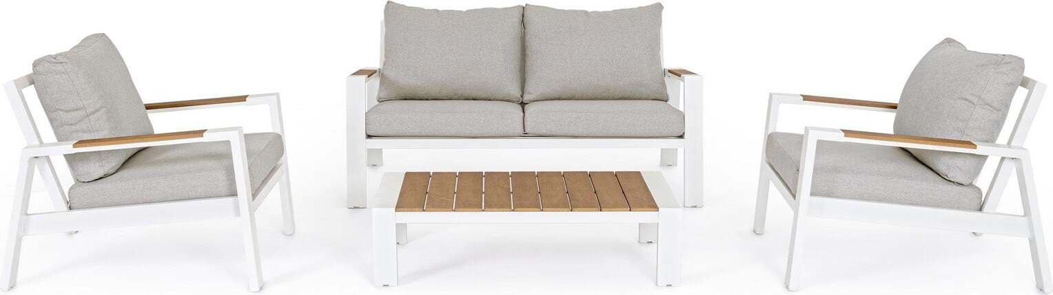 Salottino moderno ''Einar'' in alluminio e polywood da giardino e veranda Giardino e giardinaggio/Arredamento da giardino e accessori/Set di mobili Decor Space - Altamura, Commerciovirtuoso.it