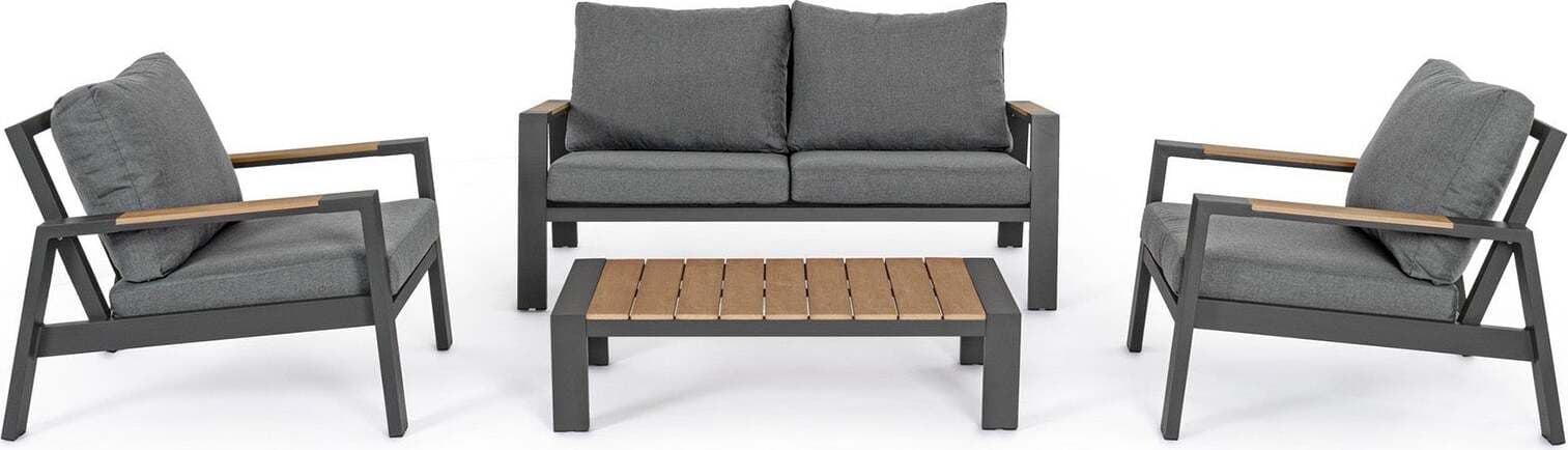 Salottino moderno ''Einar'' in alluminio e polywood da giardino e veranda Giardino e giardinaggio/Arredamento da giardino e accessori/Set di mobili Decor Space - Altamura, Commerciovirtuoso.it