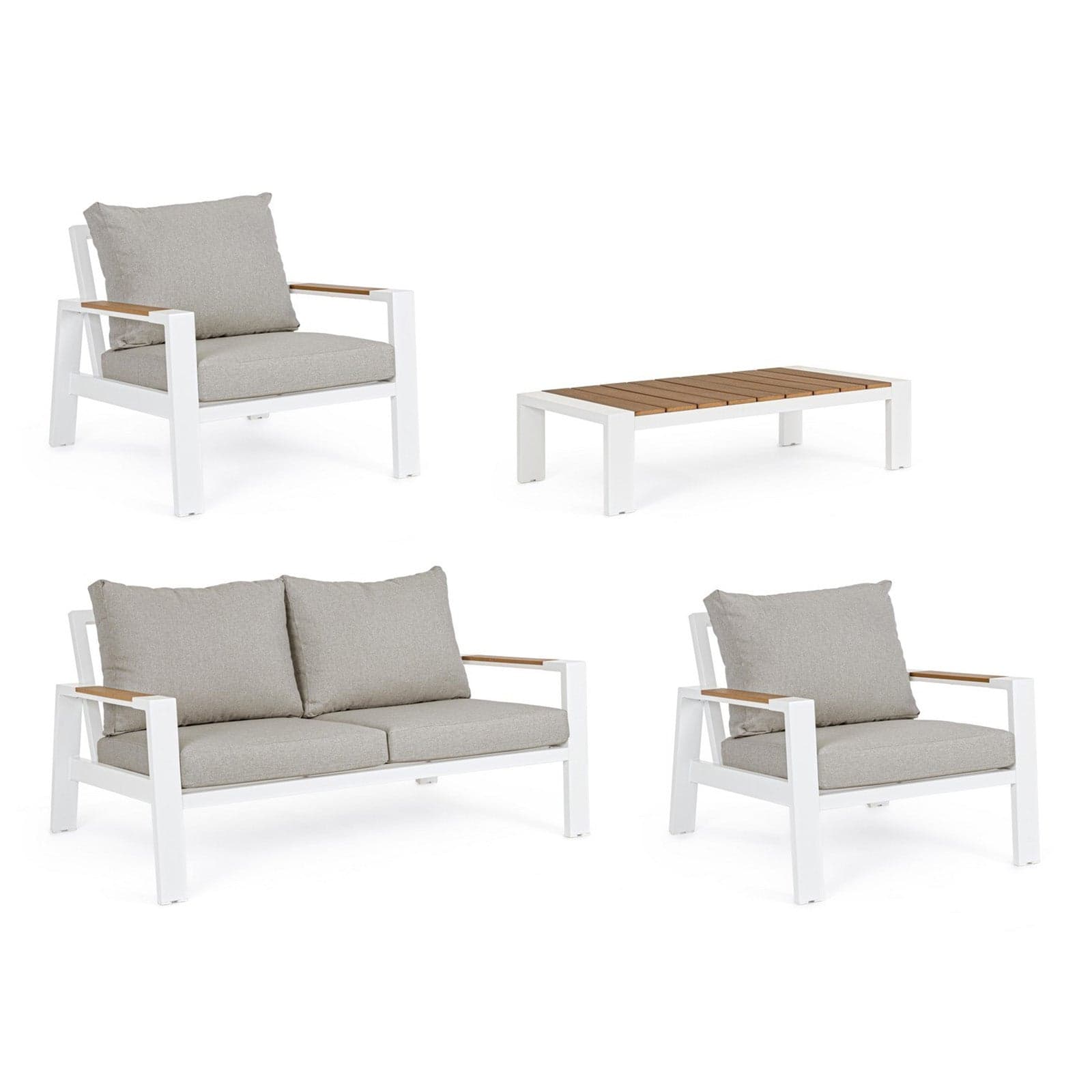 Salottino moderno ''Einar'' in alluminio e polywood da giardino e veranda Giardino e giardinaggio/Arredamento da giardino e accessori/Set di mobili Decor Space - Altamura, Commerciovirtuoso.it