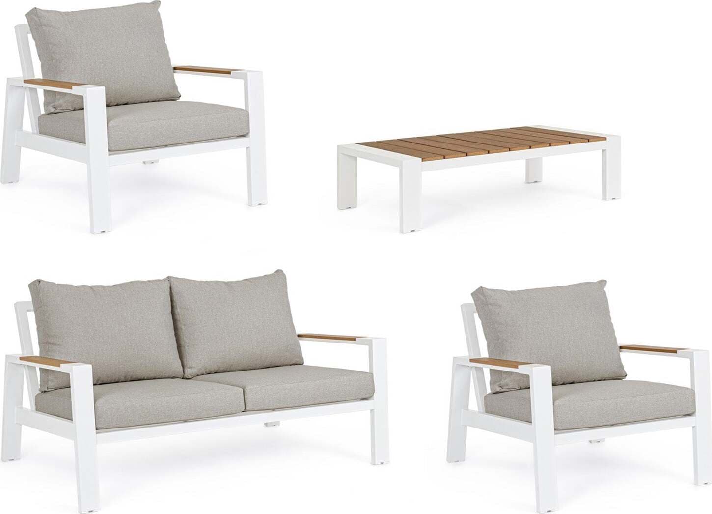 Salottino moderno ''Einar'' in alluminio e polywood da giardino e veranda Giardino e giardinaggio/Arredamento da giardino e accessori/Set di mobili Decor Space - Altamura, Commerciovirtuoso.it