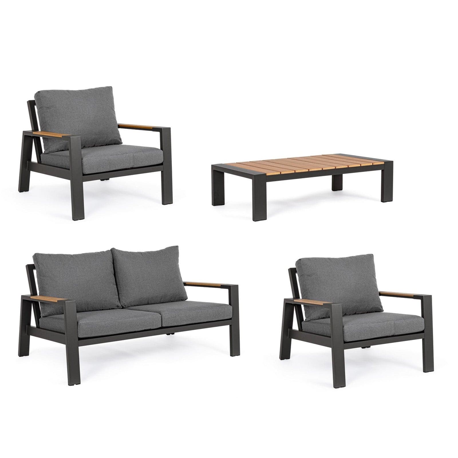 Salottino moderno ''Einar'' in alluminio e polywood da giardino e veranda Giardino e giardinaggio/Arredamento da giardino e accessori/Set di mobili Decor Space - Altamura, Commerciovirtuoso.it