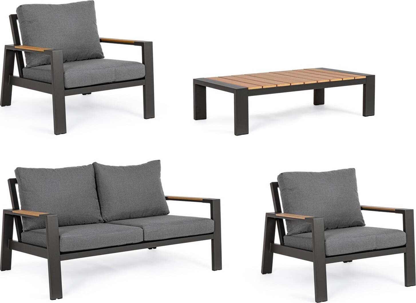 Salottino moderno ''Einar'' in alluminio e polywood da giardino e veranda Giardino e giardinaggio/Arredamento da giardino e accessori/Set di mobili Decor Space - Altamura, Commerciovirtuoso.it