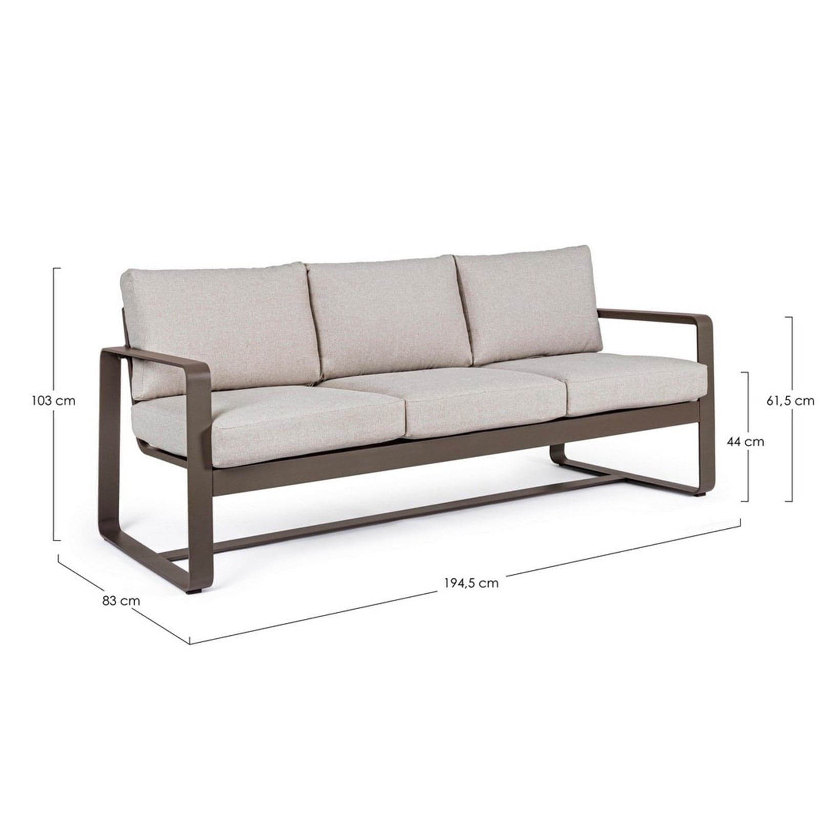 Divano "Merrigan" in alluminio verniciato a polvere da giardino e veranda - 21