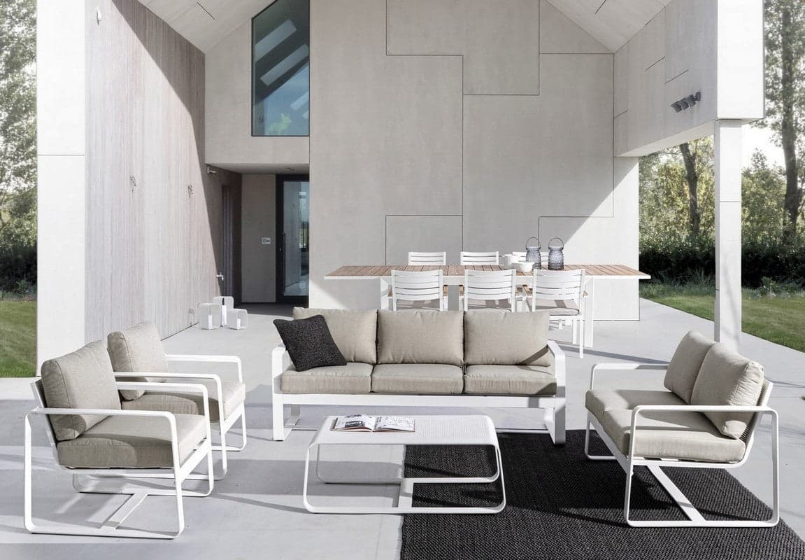 Divano "Merrigan" in alluminio verniciato a polvere da giardino e veranda in Divani Decor Space - Altamura, commercioVirtuoso.it