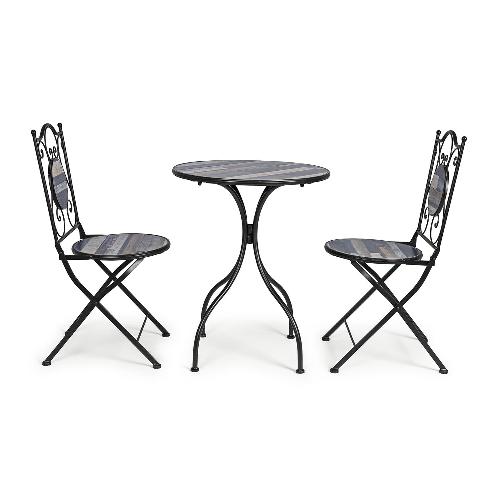 Set Tavolino tondo con 2 sedie in acciaio per giardino e bar da esterno in Tavoli standard Decor Space - Altamura, commercioVirtuoso.it