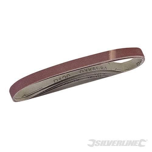 Nastri abrasivi per levigatrice silverline 5 pezzi 13x457mm Grana 40-60-80-120 – 40, 60, 2 x 80, 120G – metallo