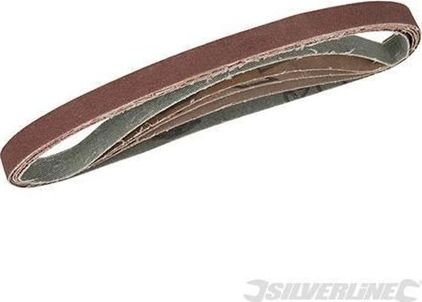 Nastri abrasivi per levigatrice silverline 5 pezzi 13x457mm Grana 40-60-80-120 Silverline