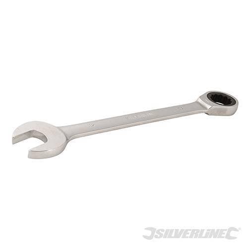 Chiavi a cricchetto combinata metrica a testa fissa, varie misure Silverline – 22 mm – argentato