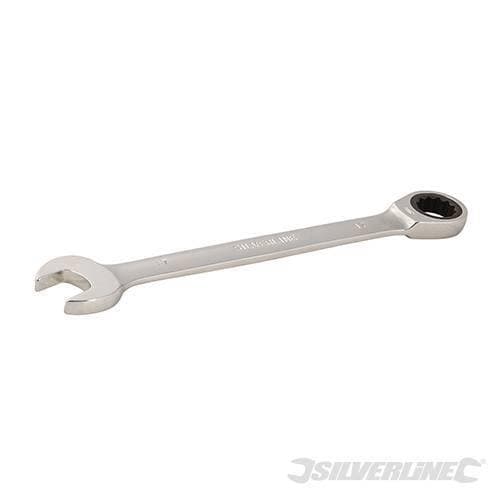 Chiavi a cricchetto combinata metrica a testa fissa, varie misure Silverline – 16 mm – argentato