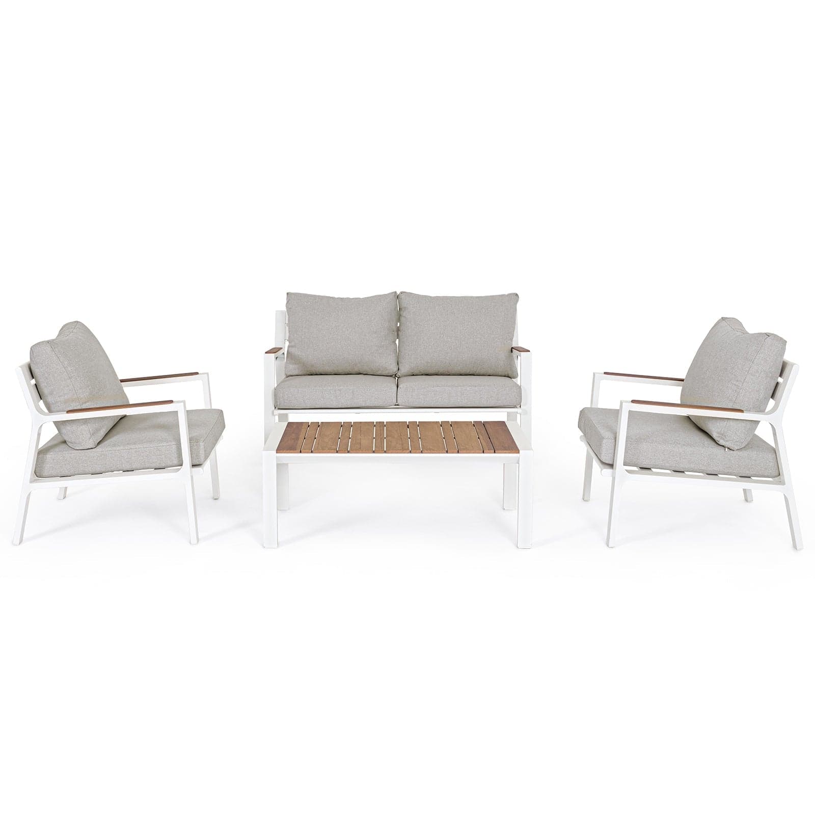 Salottino moderno "Ernst" in alluminio e polywood da giardino e veranda in Set di mobili Decor Space - Altamura, commercioVirtuoso.it