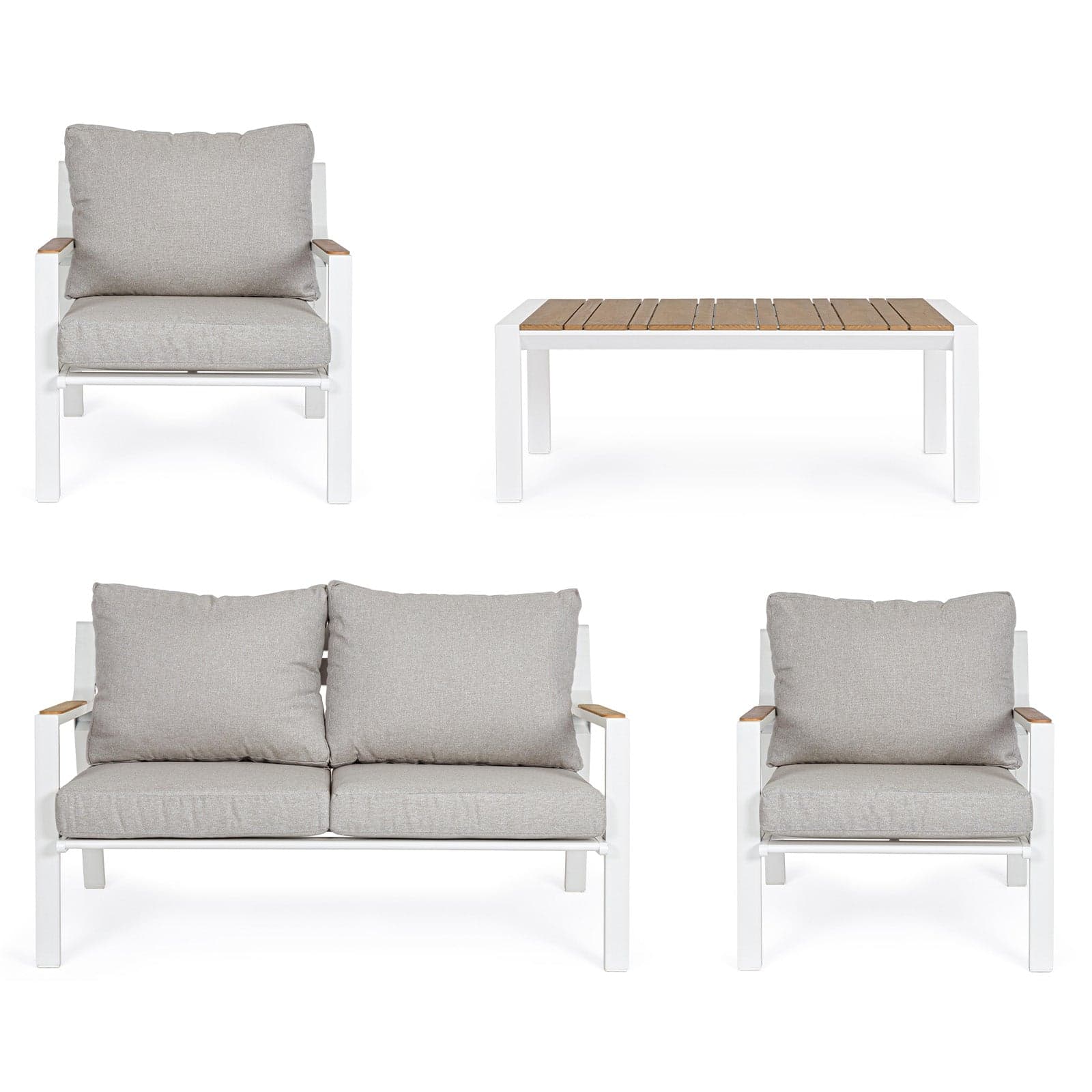 Salottino moderno "Ernst" in alluminio e polywood da giardino e veranda in Set di mobili Decor Space - Altamura, commercioVirtuoso.it