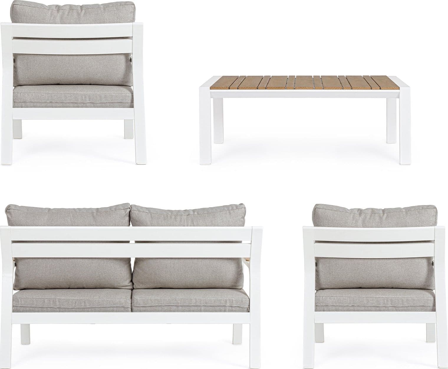 Salottino moderno "Ernst" in alluminio e polywood da giardino e veranda in Set di mobili Decor Space - Altamura, commercioVirtuoso.it