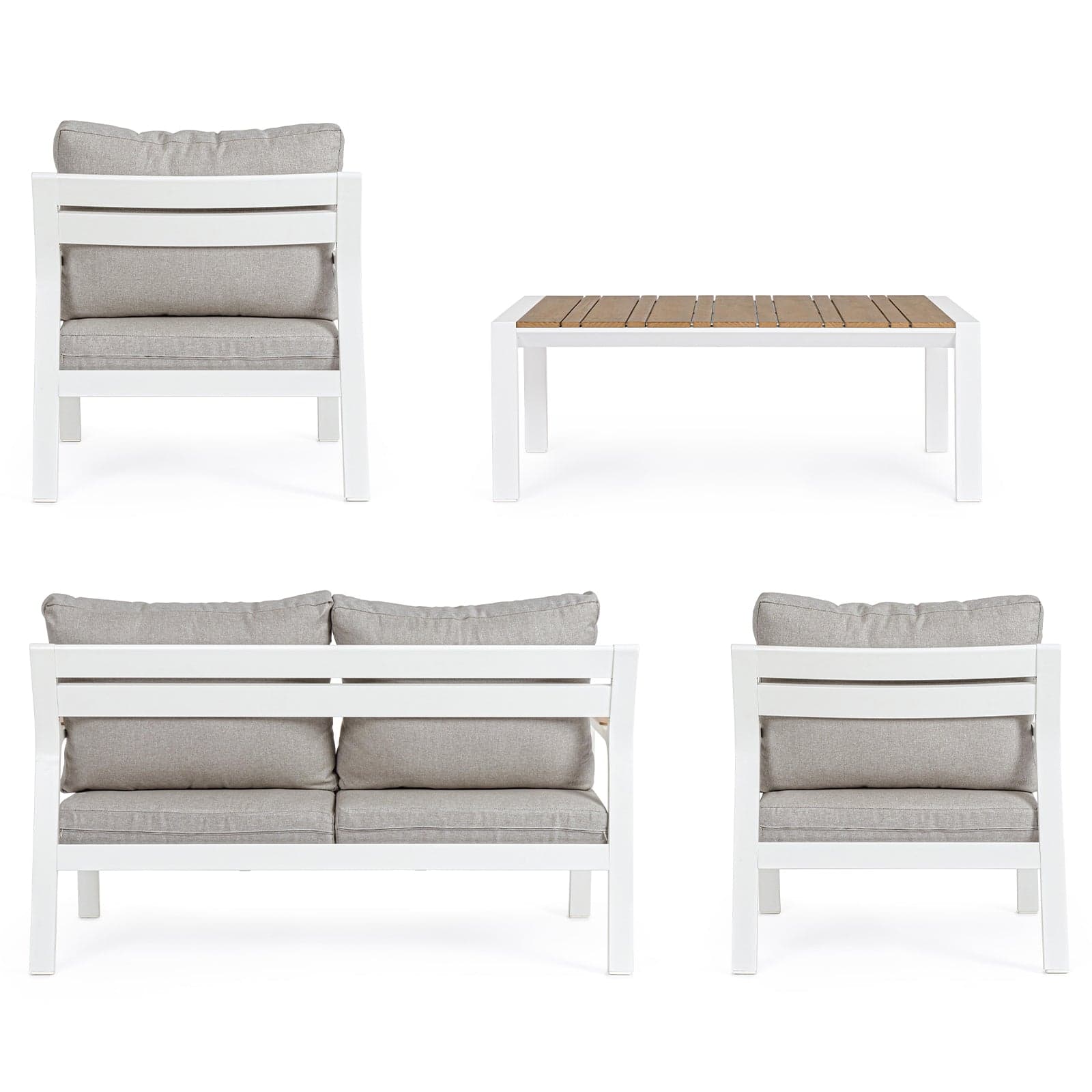 Salottino moderno "Ernst" in alluminio e polywood da giardino e veranda in Set di mobili Decor Space - Altamura, commercioVirtuoso.it