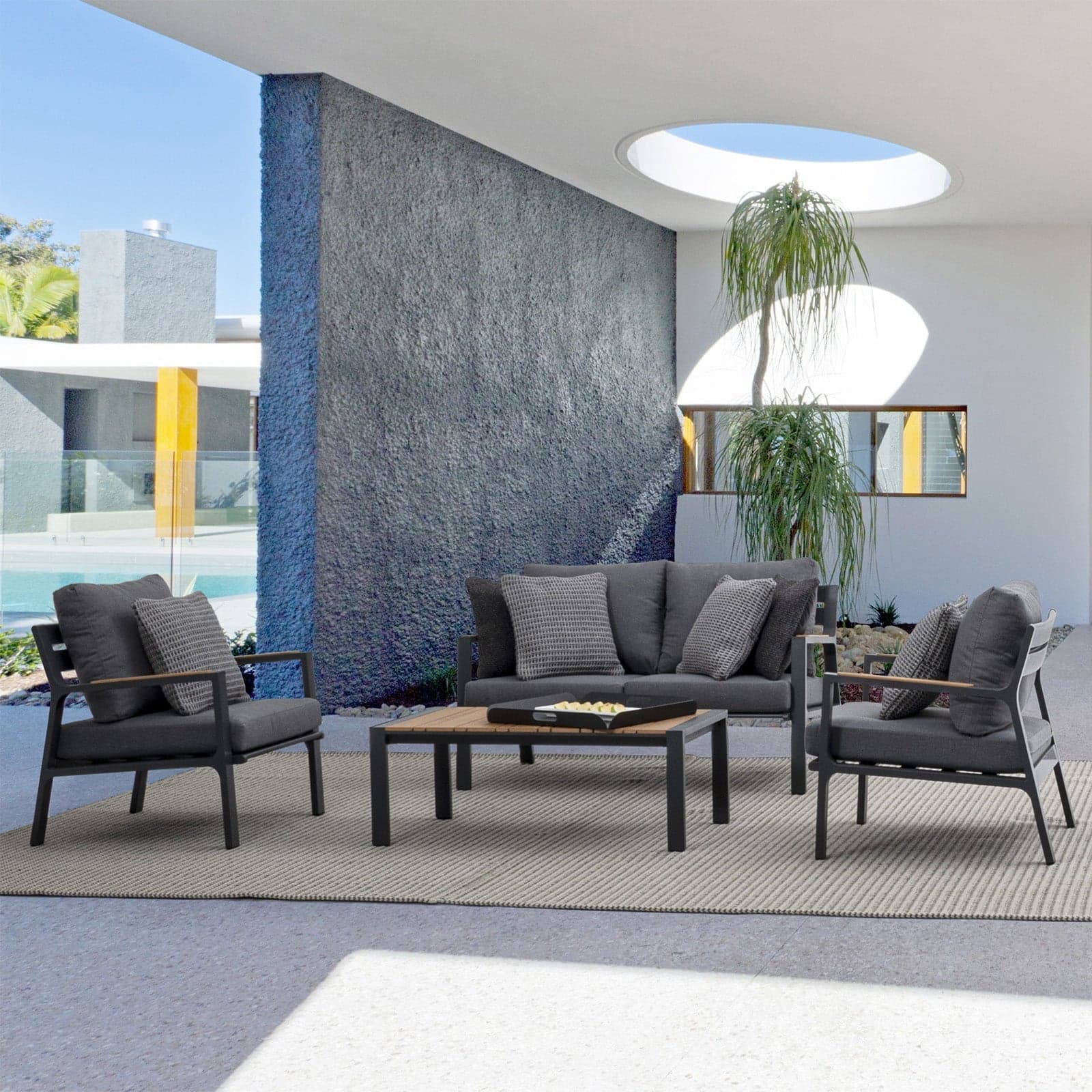 Salottino moderno "Ernst" in alluminio e polywood da giardino e veranda in Set di mobili Decor Space - Altamura, commercioVirtuoso.it
