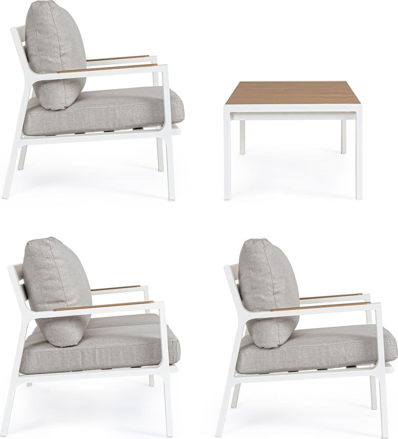 Salottino moderno "Ernst" in alluminio e polywood da giardino e veranda - 21