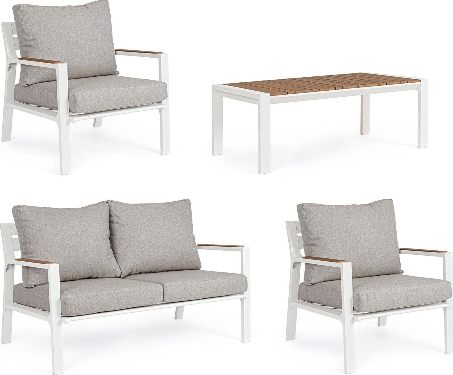 Salottino moderno "Ernst" in alluminio e polywood da giardino e veranda in Set di mobili Decor Space - Altamura, commercioVirtuoso.it