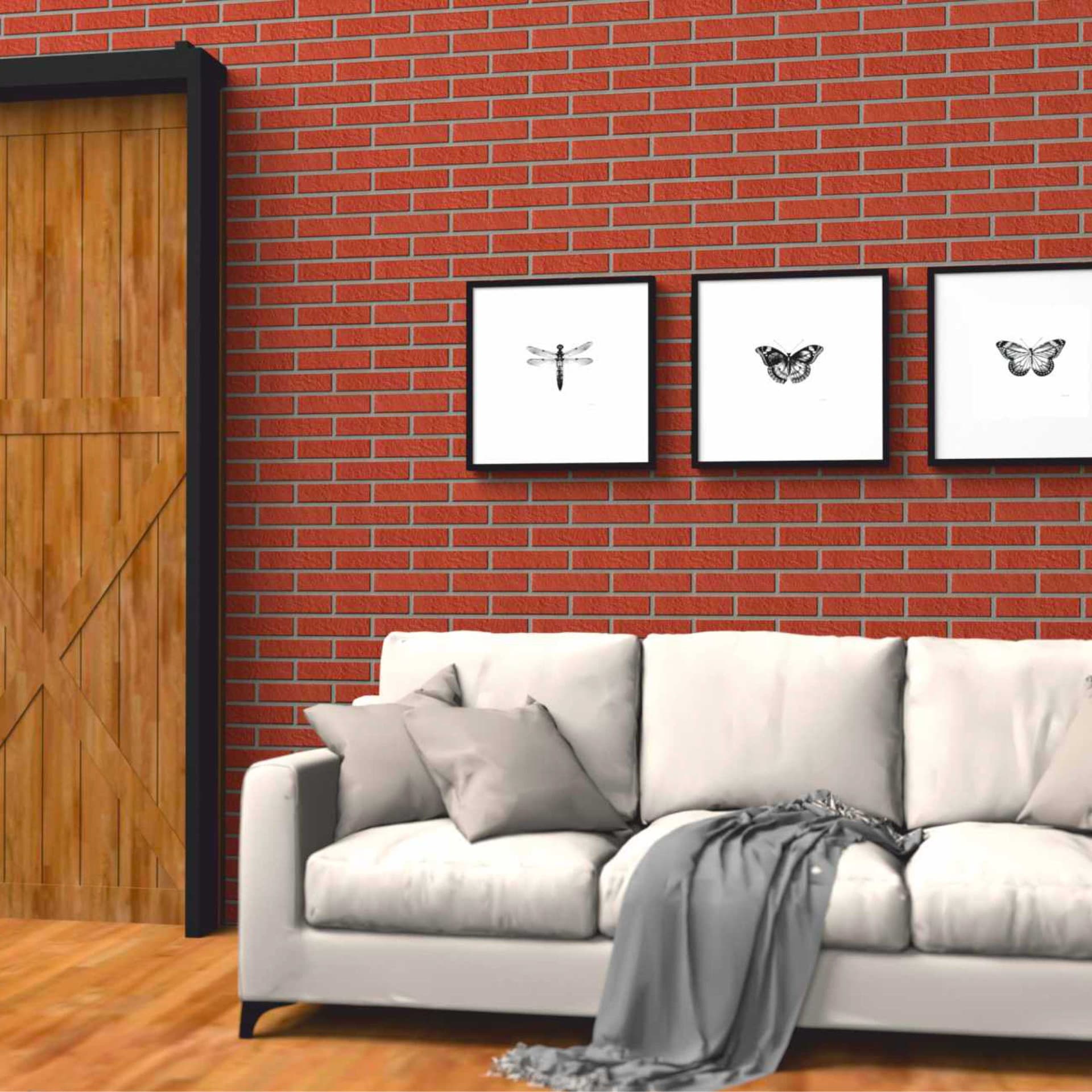 RIVESTIMENTO esterno - interno  isolante FLEX 248X770X5mm con mattoni ROSSI Ultrarealistici - Eternal Parquet