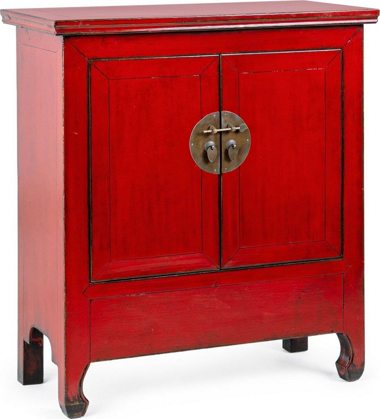 Credenza "Jinan", struttura in legno di olmo riciclato, con finitura lucida, maniglie in rame - 27