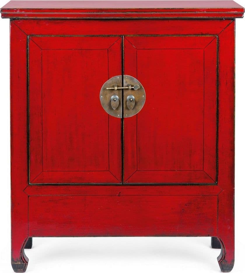 Credenza "Jinan", struttura in legno di olmo riciclato, con finitura lucida, maniglie in rame in Credenze Decor Space - Altamura, commercioVirtuoso.it