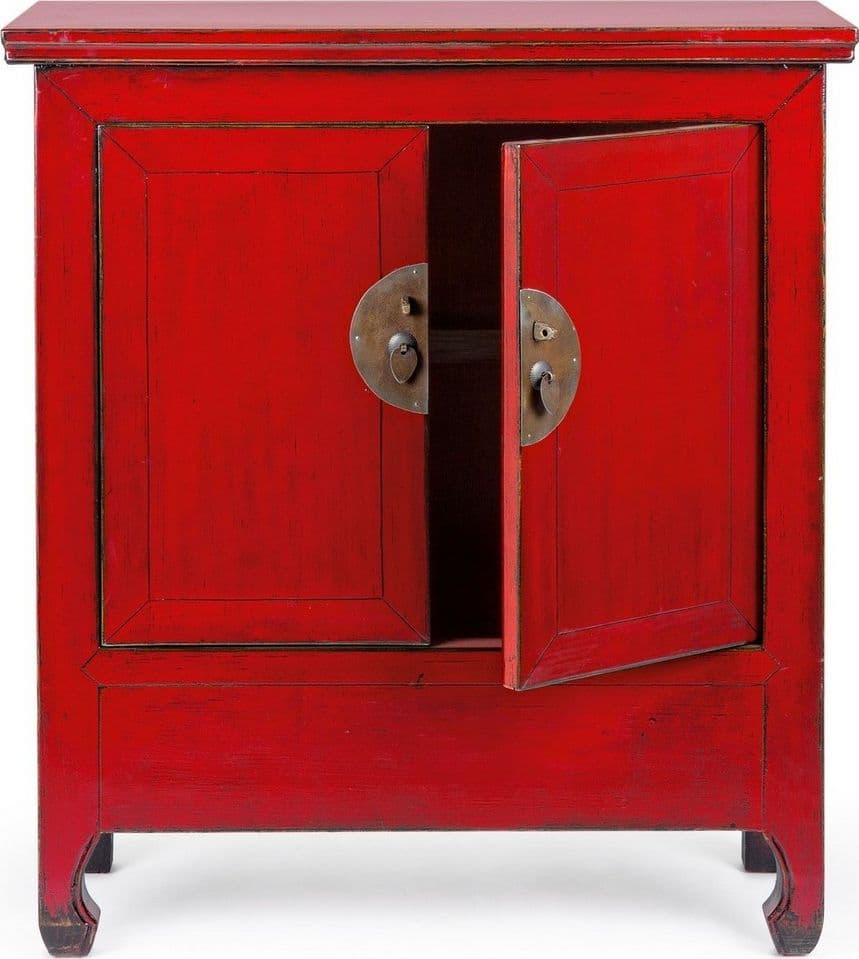 Credenza "Jinan", struttura in legno di olmo riciclato, con finitura lucida, maniglie in rame - 23