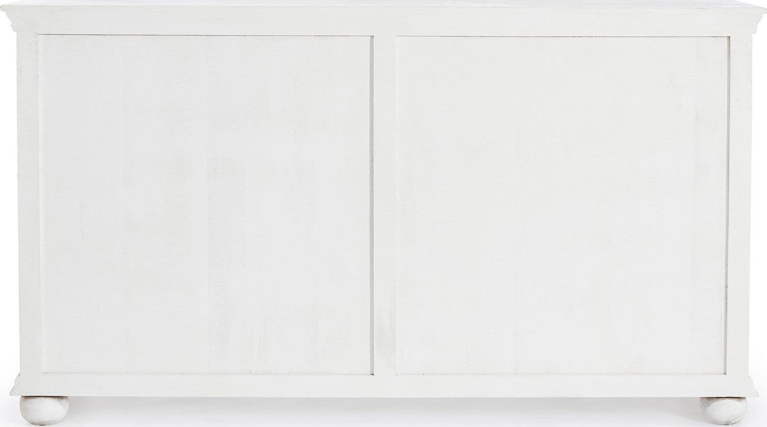 Credenza "Alinta" bianca, struttura in legno di mango, con ante intarsiate a mano, stile fusion - 25