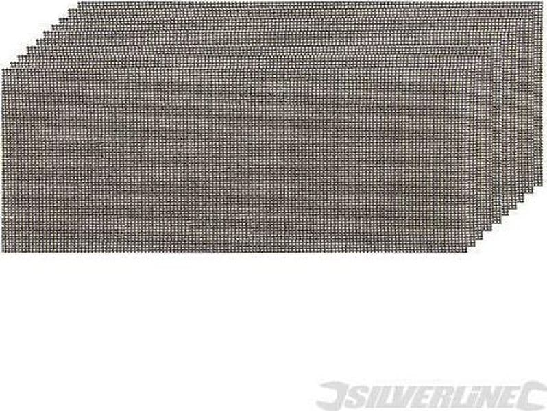 Fogli a rete abrasivi fissaggio a strappo 115 x 230 mm per platorelli riutilizzabili silverline Silverline