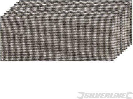 Fogli a rete abrasivi fissaggio a strappo 115 x 230 mm per platorelli riutilizzabili silverline Silverline