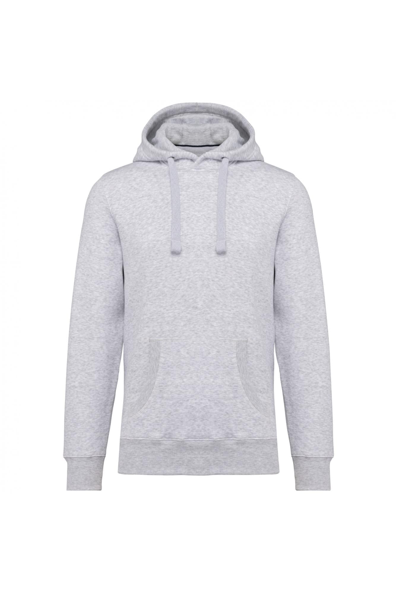 Felpa Premium Cenere Grigio Felpa Unisex con Cappuccio Tascone Marsupio - 2