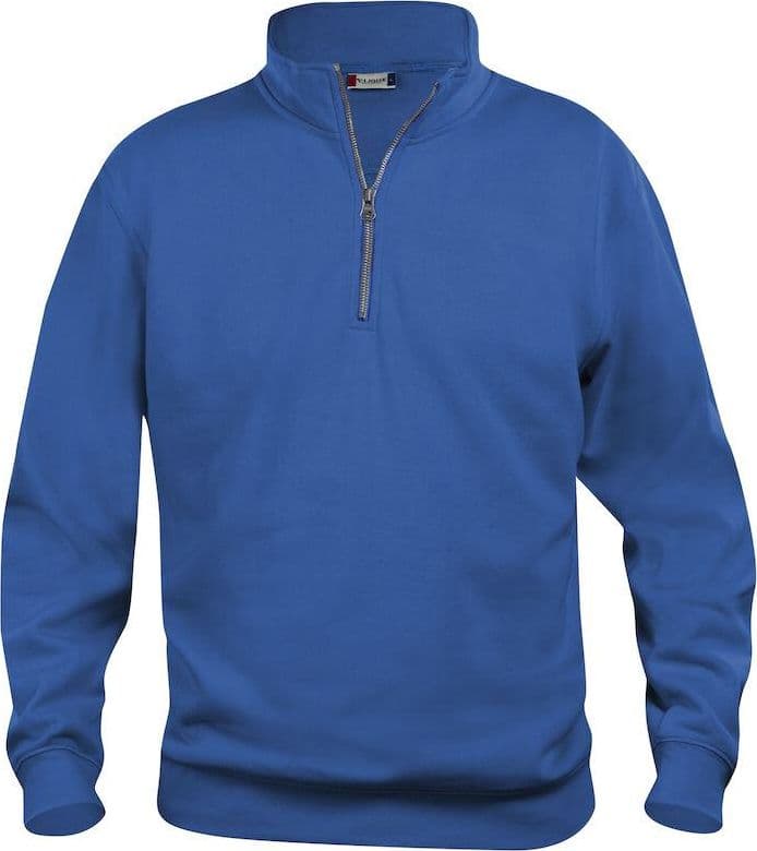 Felpa Basic Mezza Zip Royal Azzurro Felpa Unisex con Cerniera Taglie Forti - 2