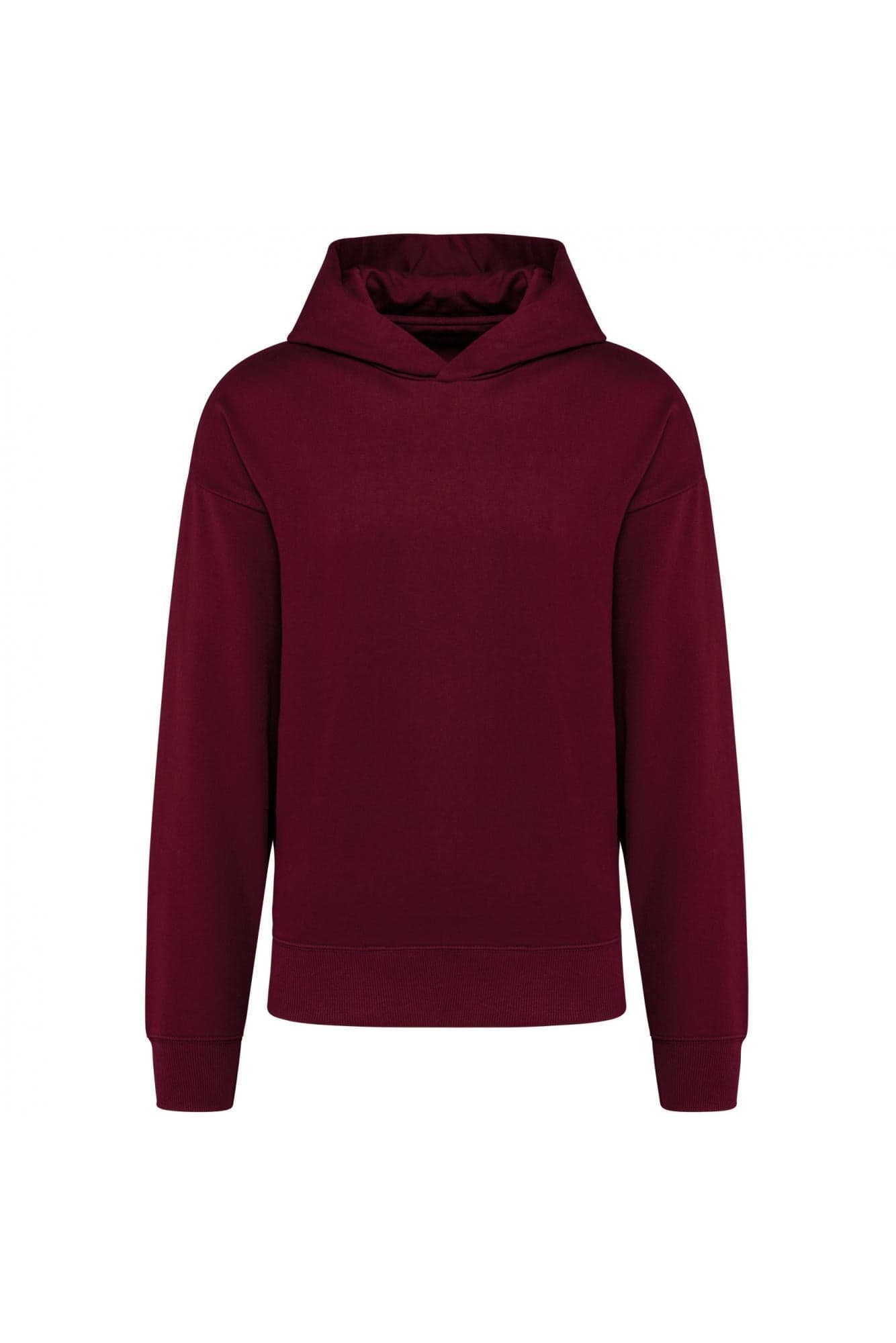 Felpa Kariban Oversize Bianco Felpa Unisex con Cappuccio Tascone Marsupio Spalle Cadenti - 2