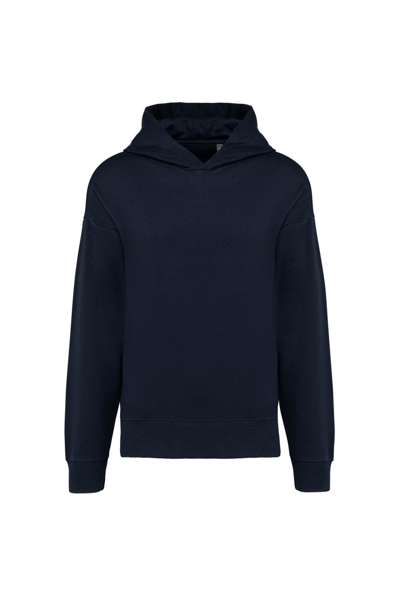 Felpa Kariban Oversize Blu Felpa Unisex con Cappuccio Tascone Marsupio Spalle Cadenti - 2