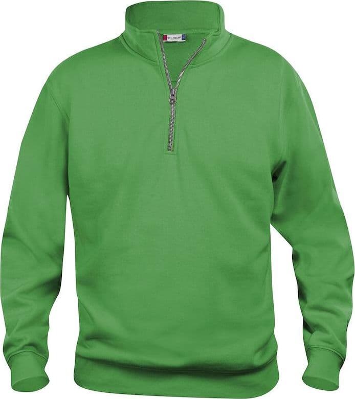Felpa Basic Mezza Zip Verde Acido Felpa Unisex con Cerniera - 2