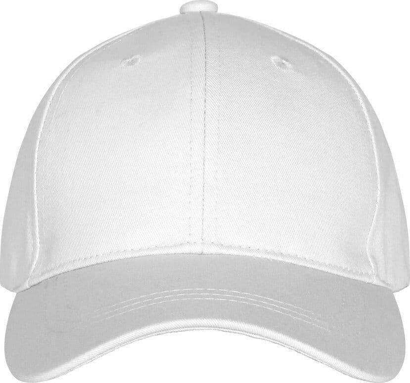 Cappellino Classic Bianco Cappellino con Visera 6 Pannelli Chiusura con Velcro Peso Medio - 2