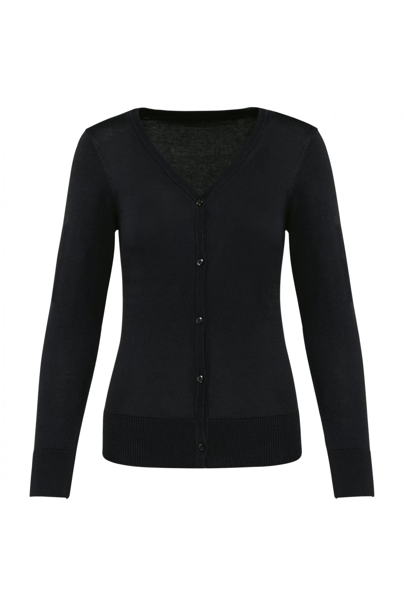 Cardigan Donna Nero Cotone Supima® Maglioncino con Bottoni Puro Cotone - 2