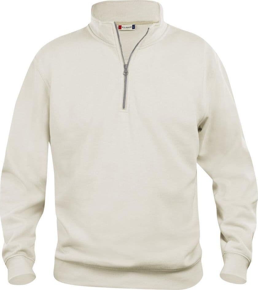Felpa Basic Mezza Zip Beige Felpa Unisex con Cerniera Taglie Forti - 2