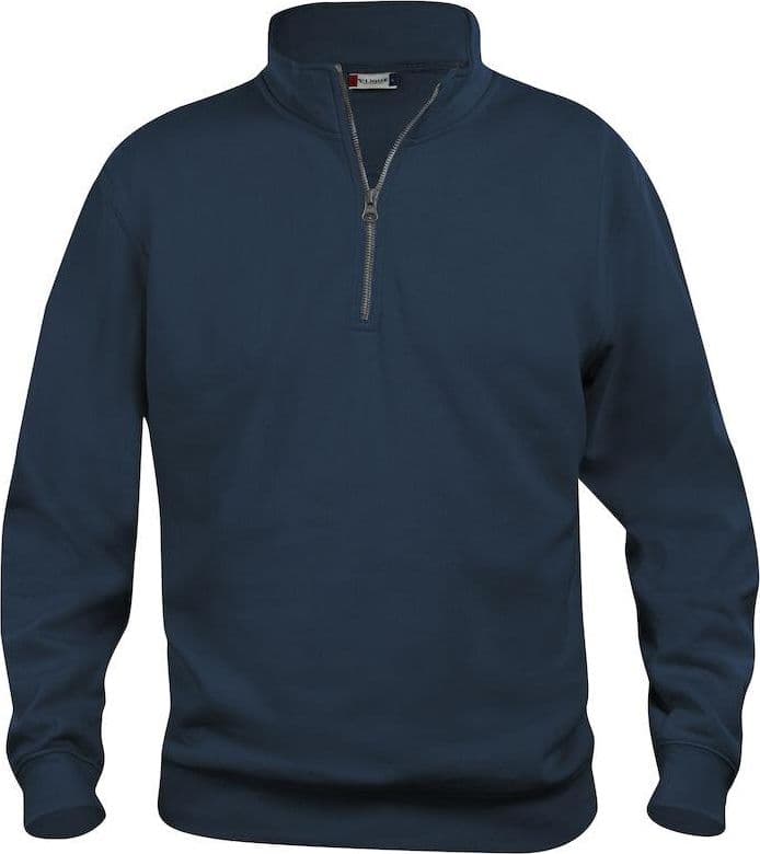 Felpa Basic Mezza Zip Blu Felpa Unisex con Cerniera - 2