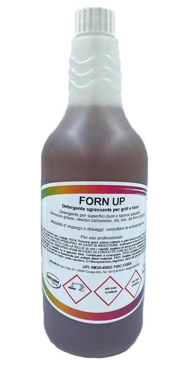 Detergente Sgrassante Decarbonizzante Forn-Up Pulizia Forni Camini Stufe a Pellet Griglie Piastre Cottura Barbecue - Flacone da 1 Litro - 4