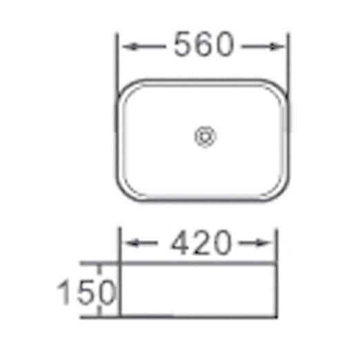 Lavabo Da Appoggio In Ceramica Bianca 56x42 - LB806W - 2
