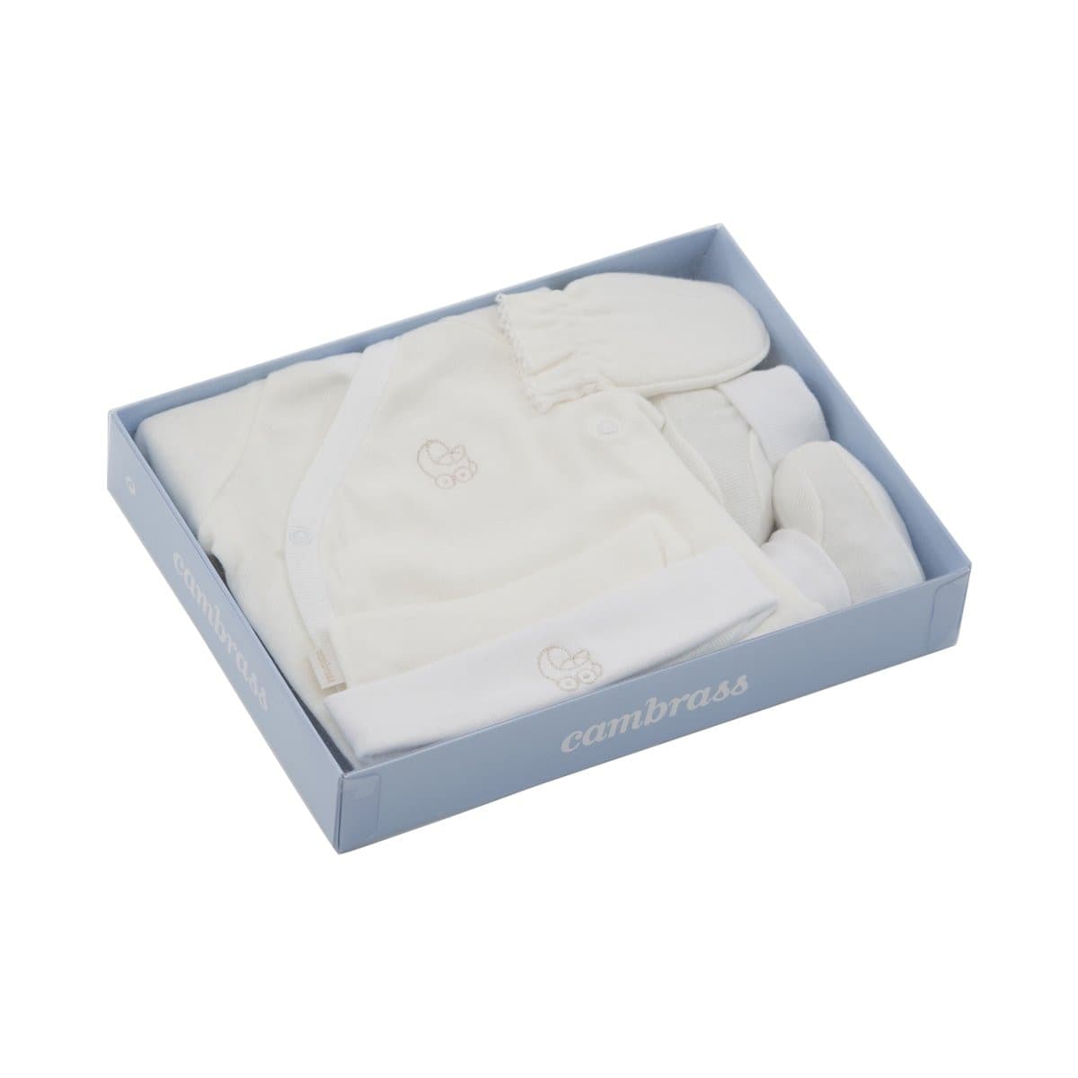 Set Neonato Cambrass 4 Pezzi  Interlock Ref.711 Liso Beige Taglia 0 - 2