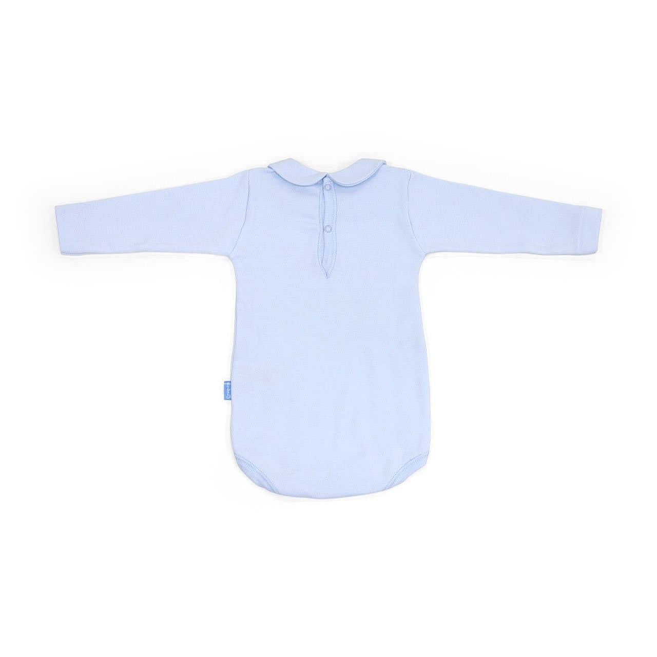 Body Con Collo  Manica Lunga Interlock Taglia 24 Liso Celeste Cambrass - 2