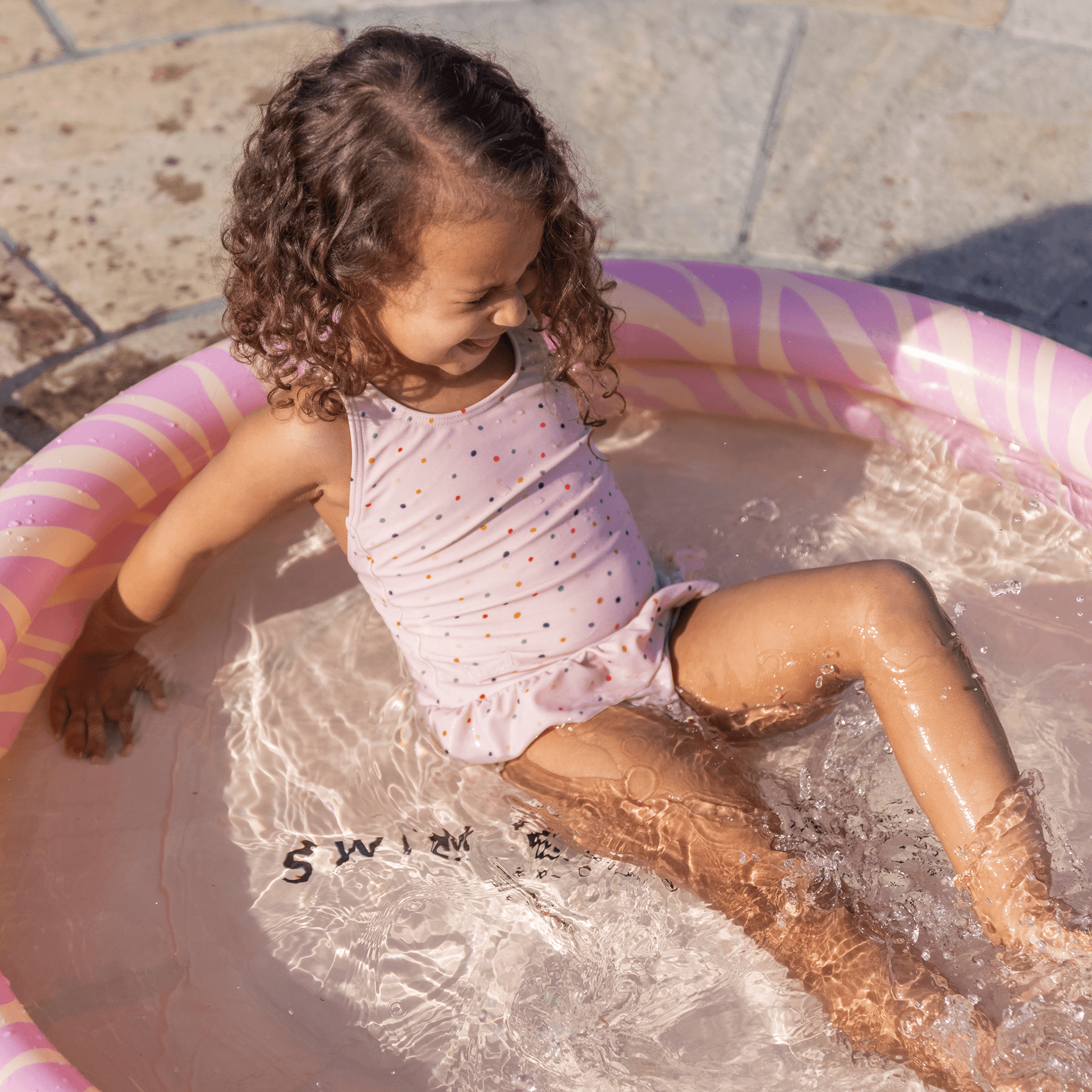Piscina Gonfiabile Swim Essentials Zebrata Rosa Ø 100 - 4