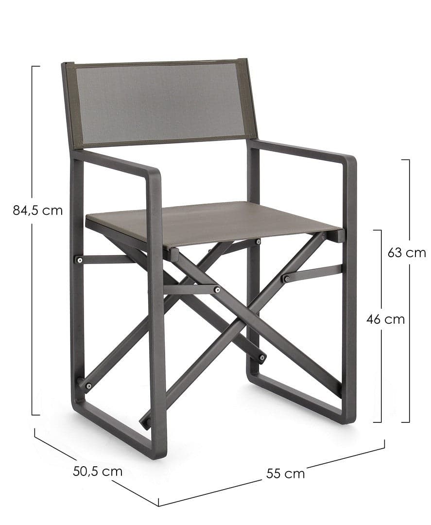 Sedia da regista "Konnor" struttura in alluminio, seduta in textilene, ideale per giardino in Sedie per tavolo da giardino Decor Space - Altamura, commercioVirtuoso.it