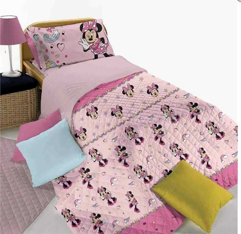 TRAPUNTINO COPRILETTO Trapuntato 1 Piazza MINNIE MOUSE Cotone disney Hermet