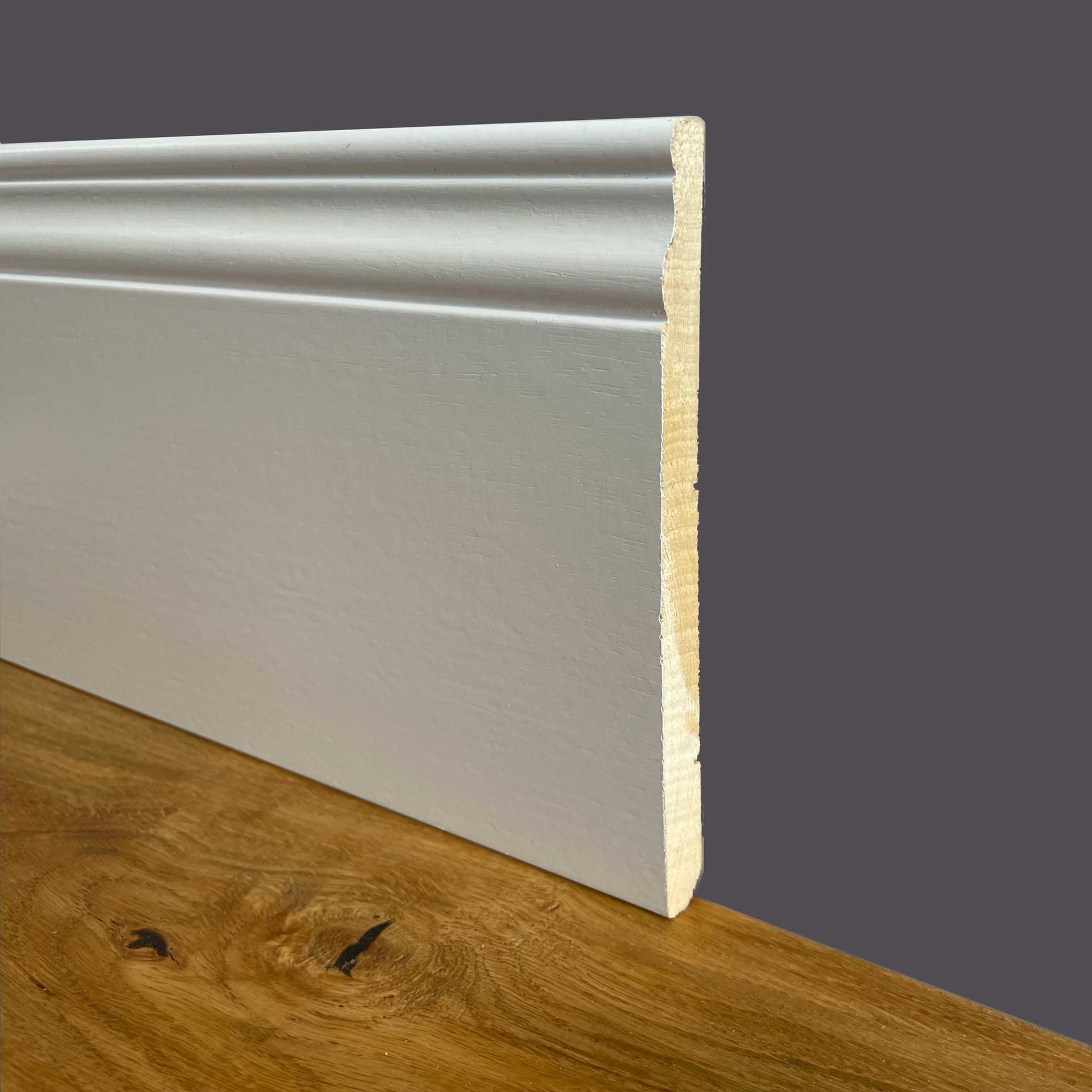 BATTISCOPA legno DUCALE 180X14 ZOCCOLINO MASSELLO ALTISSIMO bianco (prezzo al metro lineare) - Eternal Parquet